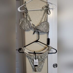 Kendall & Kylie Black and White Polka Dot Bikini